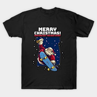 Santa Clause Skate Christmas T-Shirt